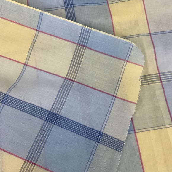 Vintage soft pastel plaid shirting fabric 2.5 yards sewing crafting - Picture 5 of 5